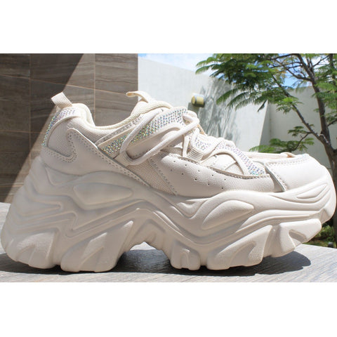 CHUNKY SNEAKERS BEIGE CON PIEDRAS (MOD BERNESS)