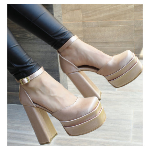 ZAPATILLA NUDE TACÓN GRUESO (MOD 3602)