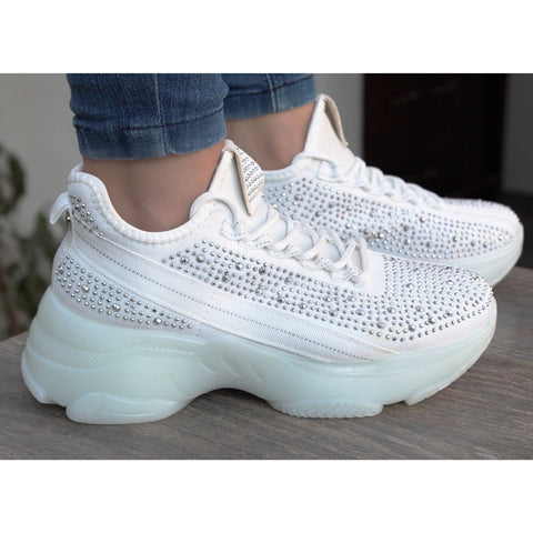 CHUNKY SNEAKERS BLANCO CON PIEDRAS (MOD HANA)