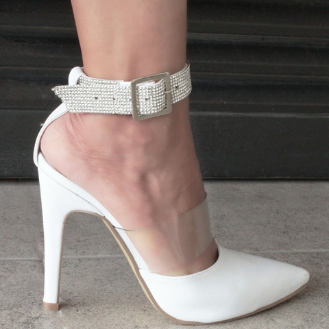 ZAPATILLA DE TACÓN DELGADO CON PIEDRAS Y TRANSPARENCIA (MOD 4019)
