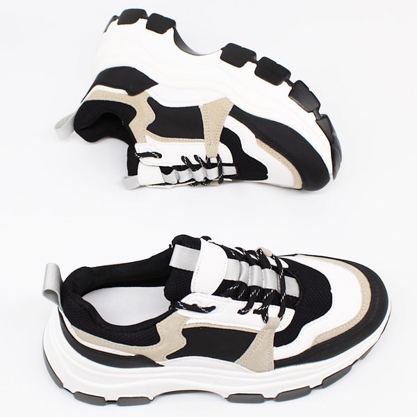 TENIS CHUNKY SNEAKERS BLANCO CON NEGRO (MOD ILSE)
