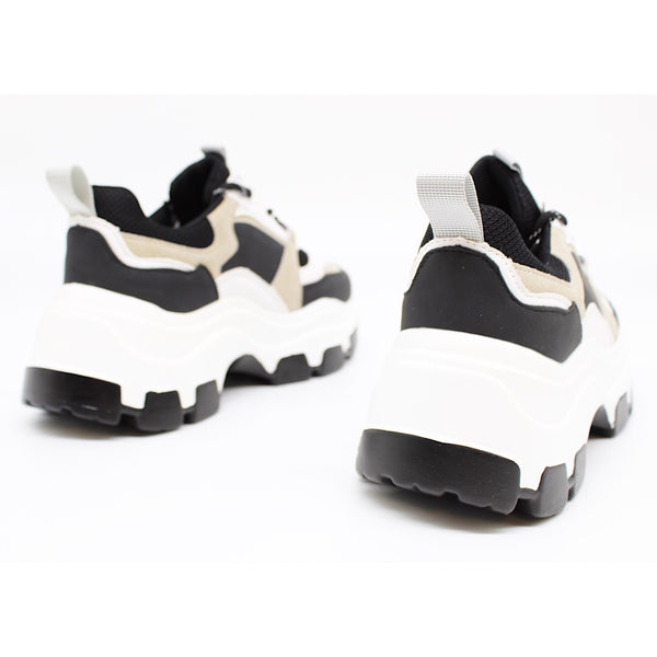 TENIS CHUNKY SNEAKERS BLANCO CON NEGRO (MOD ILSE)