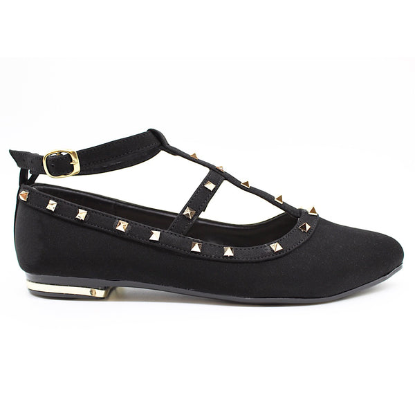 BALLERINA NEGRA TIRAS CON REMACHES (MOD DT)