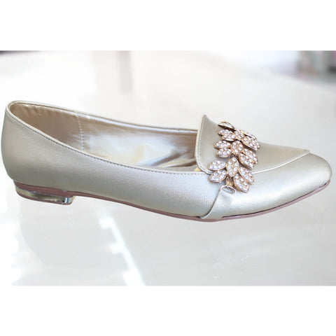 BALLERINA ORO CON HERRAJE Y PIEDRAS (MOD CISNE)