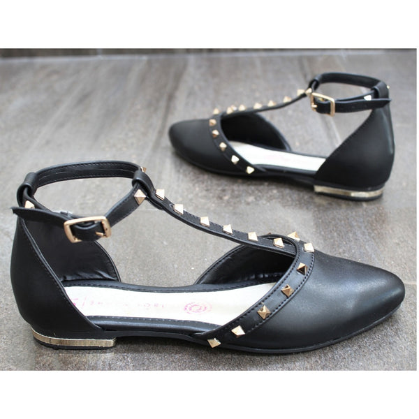 BALLERINA NEGRA CON PULSERA Y ESTOPEROLES (MOD ISELA)