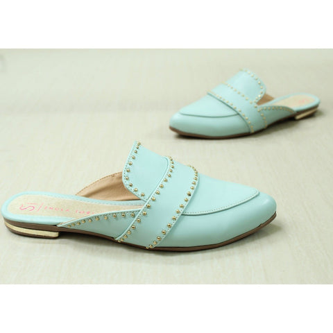 MULE CELESTE CINTO CON REMACHES (MOD AYLIN)