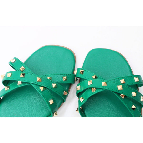 SANDALIA PLANA VERDE CON ESTOPEROLES Y PULSERA (MOD LIRIO-03)