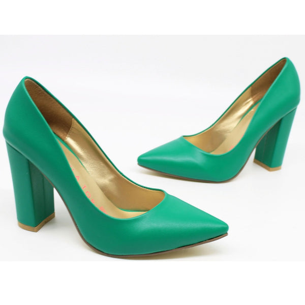 ZAPATILLA VERDE CON TACÓN GRUESO (MOD 4000)