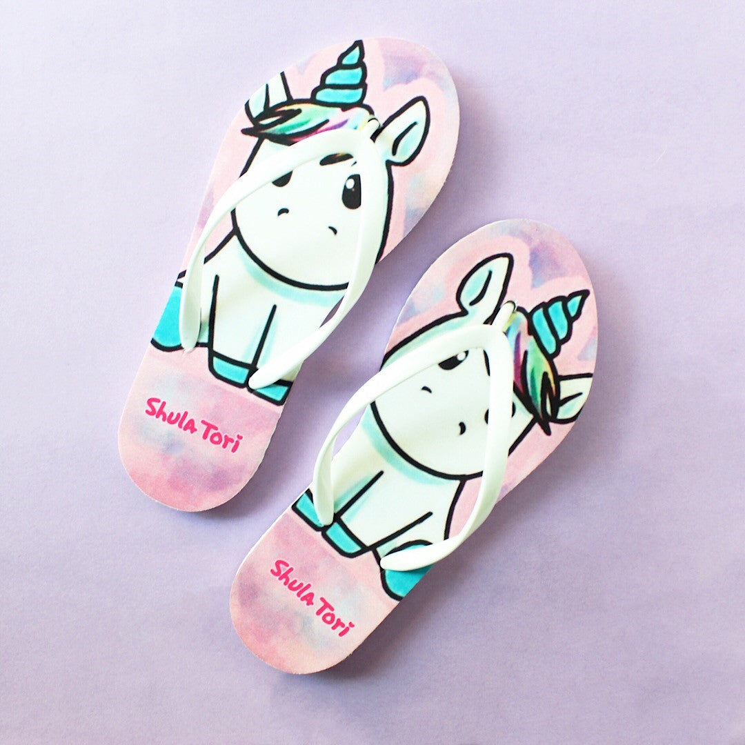 SANDALIA FLIP FLOP ESTAMPADO UNICORNIO (MOD MONA)
