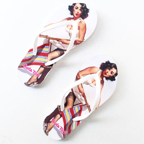 SANDALIA FLIP FLOP ESTAMPADO 80'S (MOD MONA)