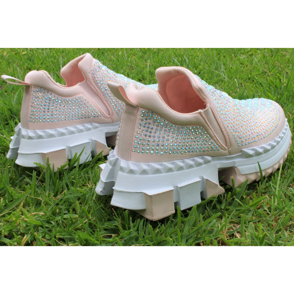 CHUNKY SNEAKERS ROSA CON PIEDRAS (MOD BC5018)