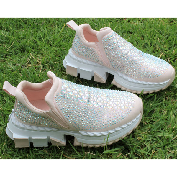CHUNKY SNEAKERS ROSA CON PIEDRAS (MOD BC5018)