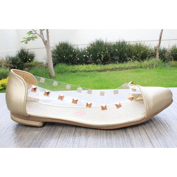 BALLERINA TRANSPARENTE/ORO CON ESTOPEROLES (MOD MICARP)