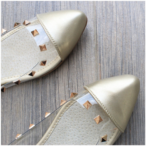 BALLERINA TRANSPARENTE/ORO CON ESTOPEROLES (MOD MICARP)