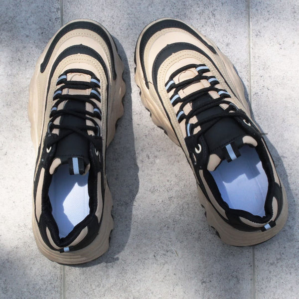CHUNKY SNEAKERS BEIGE/NEGRO (MOD ALASKA)