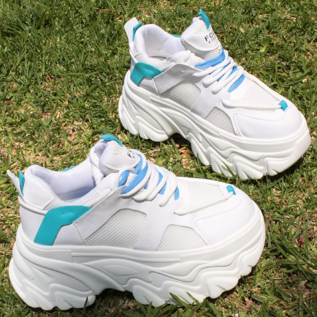 CHUNKY SNEAKERS BLANCO/CELESTE (MOD SONIA)