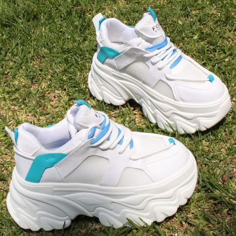 CHUNKY SNEAKERS BLANCO/CELESTE (MOD SONIA)