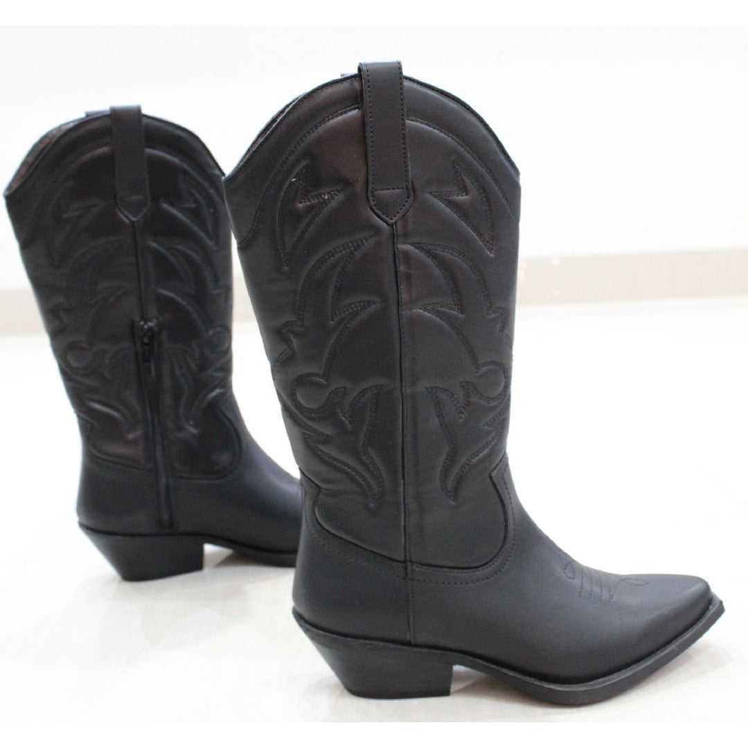COWBOY BOOTS NEGRAS CON CIERRE (MOD 1050)