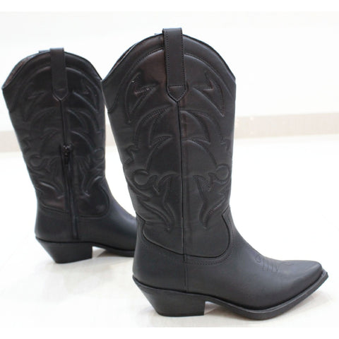 COWBOY BOOTS NEGRAS CON CIERRE (MOD 1050)