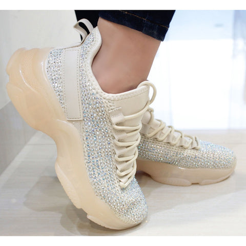 CHUNKY SNEAKERS BEIGE CON PIEDRAS (MOD FREYA)