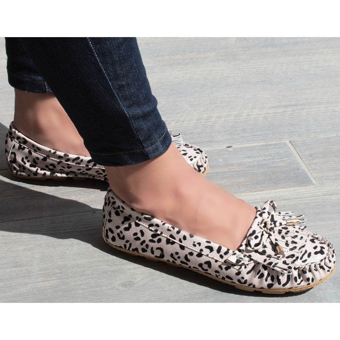 MOCASÍN ANIMAL PRINT FLECOS CON MOÑO (MOD NEBRASKA)