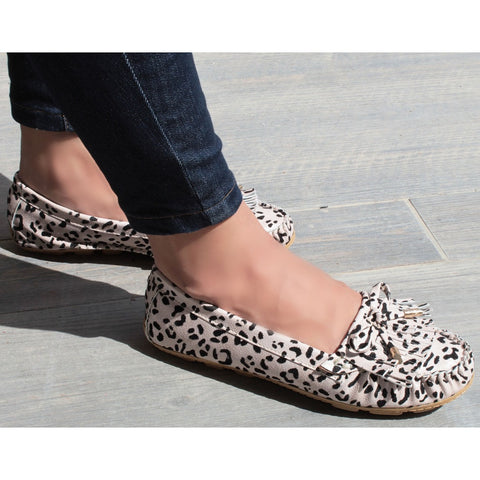 MOCASÍN ANIMAL PRINT FLECOS CON MOÑO (MOD NEBRASKA)