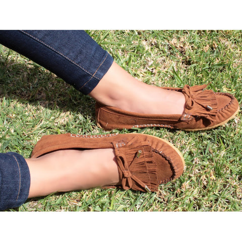 MOCASÍN CAMEL FLECOS CON MOÑO (MOD NEBRASKA)