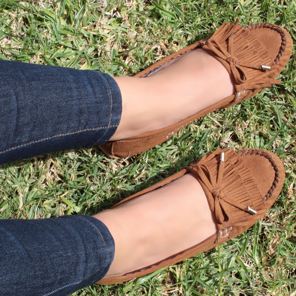 MOCASÍN CAMEL FLECOS CON MOÑO (MOD NEBRASKA)