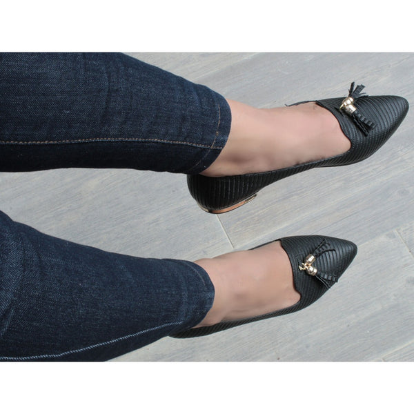 BALLERINA NEGRA CON MOTITAS (MOD 317)