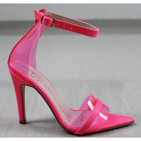 SANDALIA PUNTAL ROSA NEÓN DE TACÓN DE AGUJA CON MICA (MOD 4302)