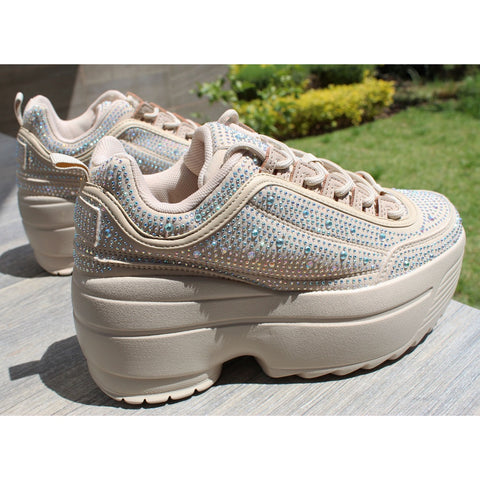 CHUNKY SNEAKERS BEIGE CON PIEDRAS (MOD LILY)