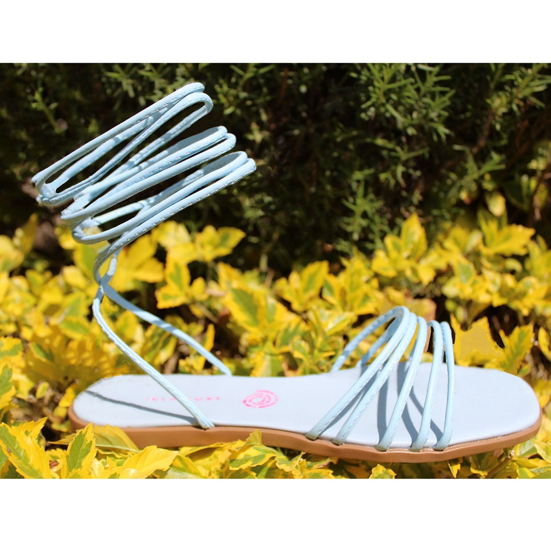 SANDALIA CELESTE CON TIRAS (MOD LIRIO-20)