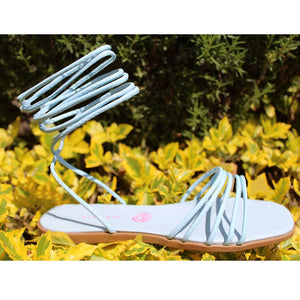 SANDALIA CELESTE CON TIRAS (MOD LIRIO-20)