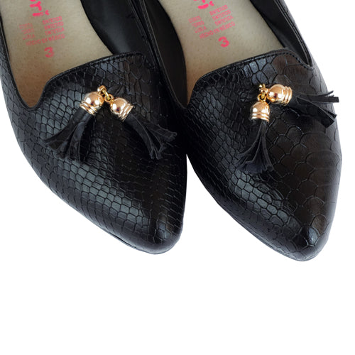 BALLERINA NEGRA CON MOTITAS (MOD 317)