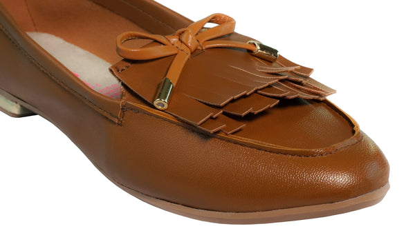 MOCASÍN FLECOS MOÑO CAMEL (MOD 07)